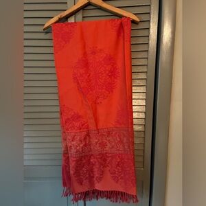 Chic Orange Patterned Scarf